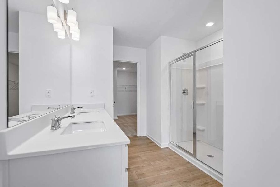 Representative Photo: Primary Bathroom featuring Serene Collection Finishes