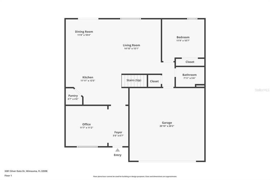 2D floor plan layout of this home in Berry Bay, Wimauma, FL (Image 3).