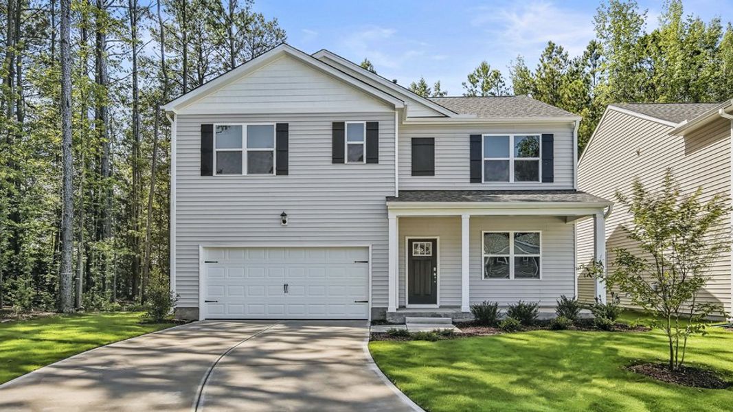 Representative exterior photo of a completed home built from the HAYDEN by D.R. Horton in The Reserve at Prestleigh, Wake Forest, NC (Image 22).