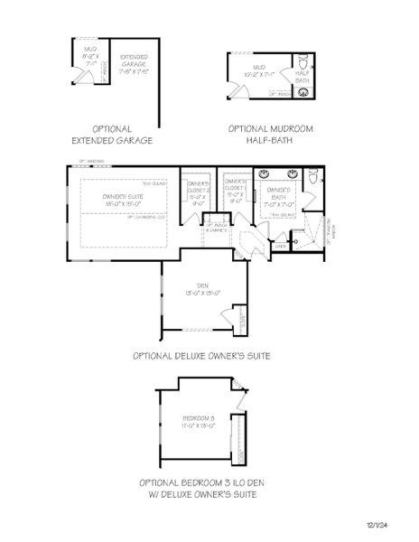 2D floor plan layout of this home in The Courtyards at Stewarts Creek, Smyrna, TN (Image 24).