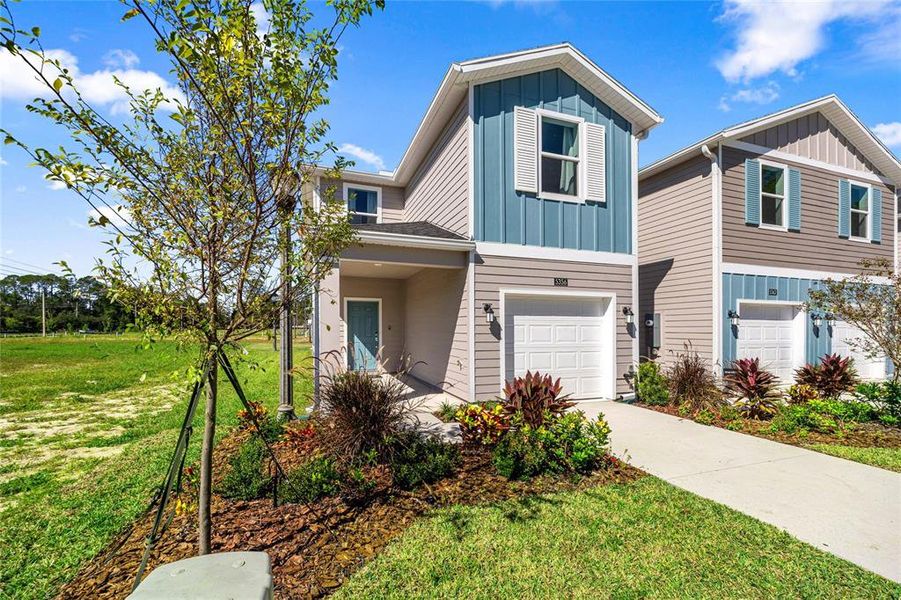 Front exterior of a new home in Tara Serena, Gainesville, FL, highlighting curb appeal (Image 19).
