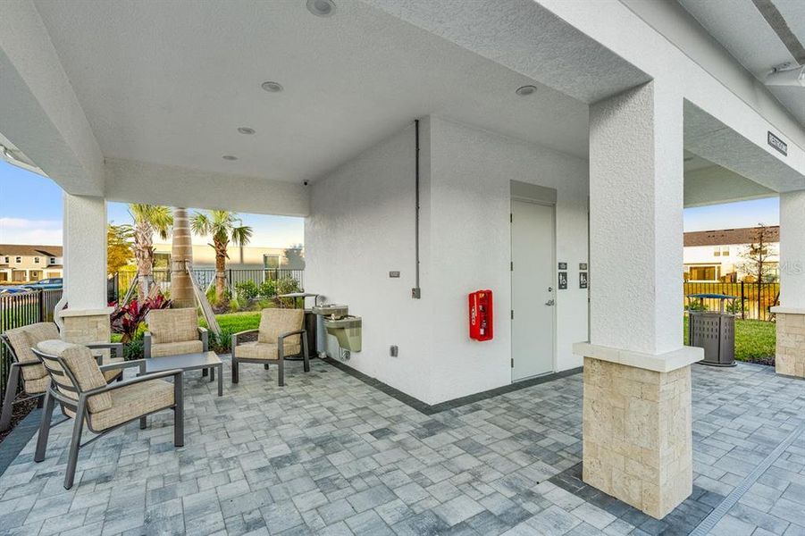 Exterior details and patio area of a home in The Towns at Skye Ranch, Sarasota (Image 2). Exterior details and patio area of a home in The Towns at Skye Ranch, Sarasota (Image 2).