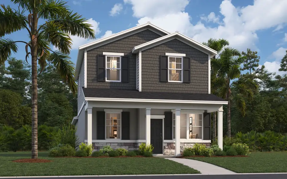 Representative exterior photo of a completed home built from the Logan by Stanley Martin Homes in Brack Ranch, St. Cloud, FL (Image 1). Representative exterior photo of a completed home built from the Logan by Stanley Martin Homes in Brack Ranch, St. Cloud, FL (Image 1).