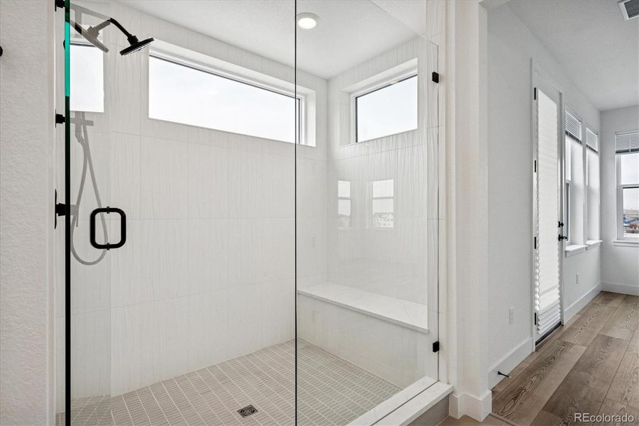 Fabulous primary shower w/gorgeous tile selections Fabulous primary shower w/gorgeous tile selections
