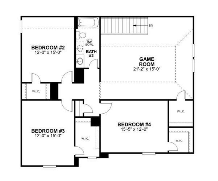 2D floor plan layout of this home in Magnolia Ridge, Magnolia, TX (Image 5).