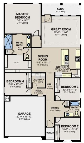 2D floor plan layout of this home in Summer Sky North, El Paso, TX (Image 2).