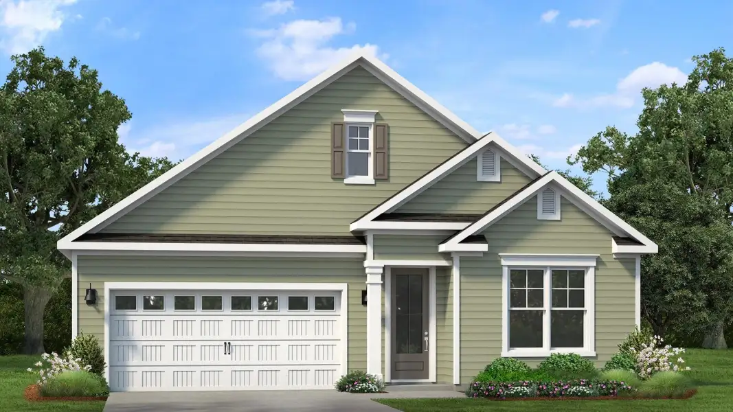 Representative exterior photo of a completed home built from the Darby by D.R. Horton in The Sanctuary at East Argent, Ridgeland, SC (Image 4).