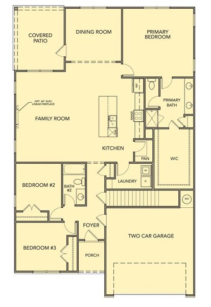 2D floor plan layout for the Hawthorne by Kerley Family Homes in Pevensie Manor, Powder Springs, GA (Image 4).