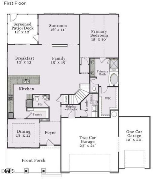 2D floor plan layout of this home in The View, Durham, NC (Image 5).