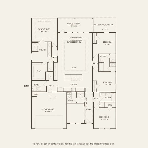 2D floor plan layout for the Azle by Pulte Homes in Indigo Bay, Myrtle Beach, SC (Image 3).