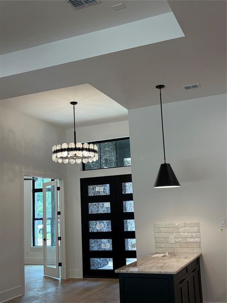 Love the open space with view of front door (check out foyer fixture Love the open space with view of front door (check out foyer fixture