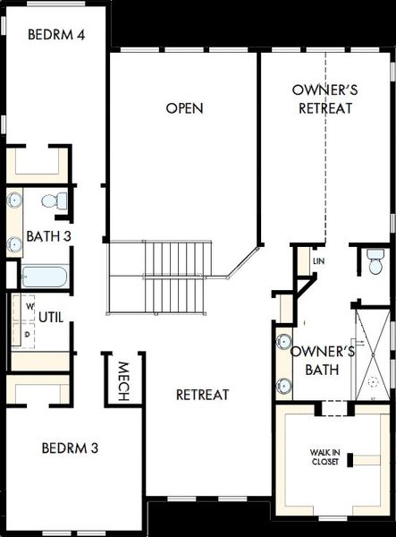 2D floor plan layout of this home in The Aurora Highlands The Vistas, Aurora, CO (Image 3).