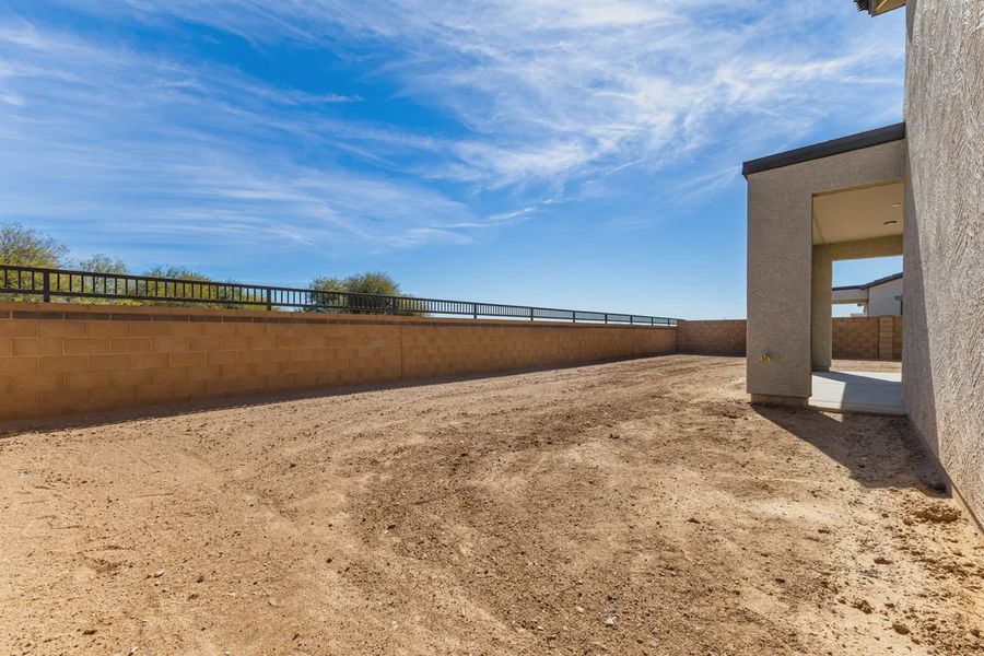 Exterior details and patio area of a home in Valencia at Granite Vista, Waddell (Image 21).
