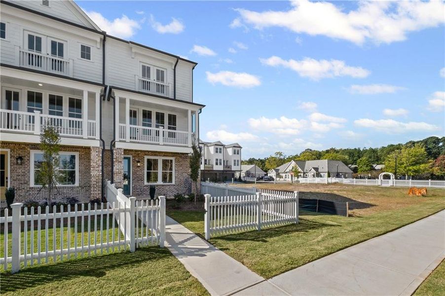Exterior details and patio area of a home in The Village at River Green, Canton (Image 19). Exterior details and patio area of a home in The Village at River Green, Canton (Image 19).