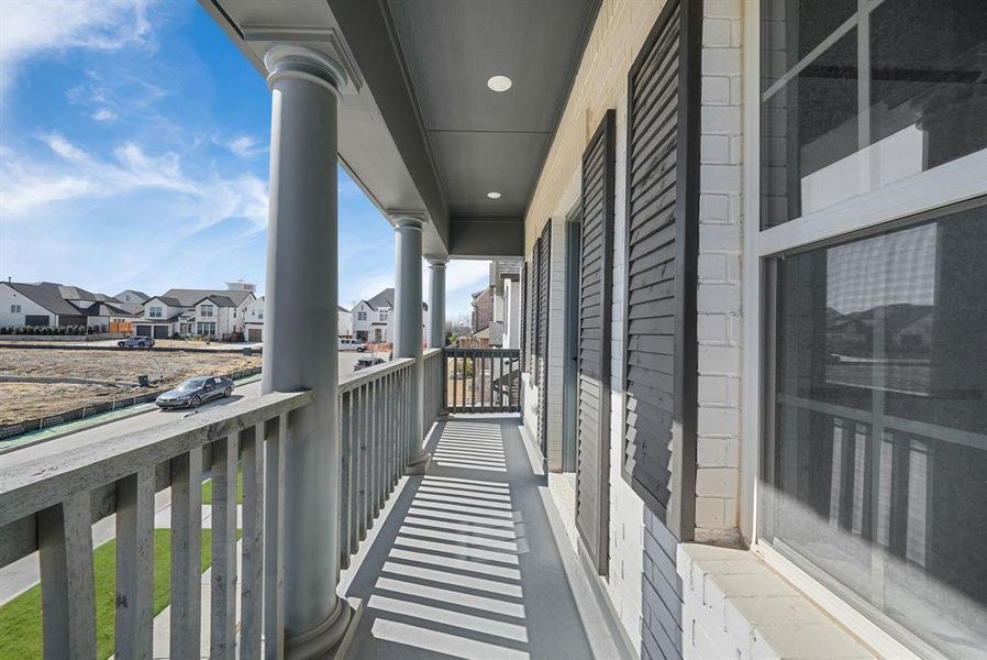 Exterior details and patio area of a home in Fields Villas - Darling Homes, Frisco (Image 3).