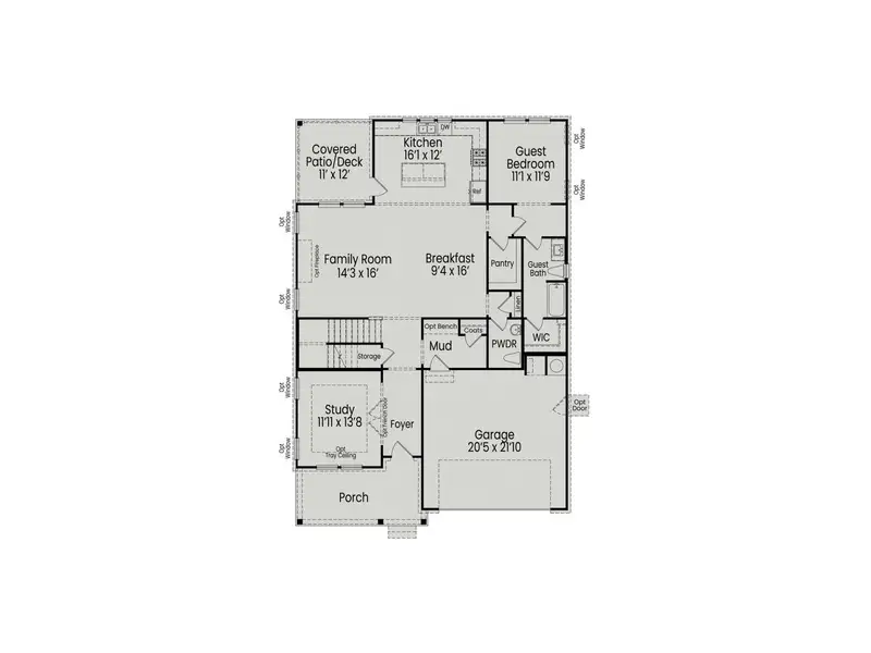2D floor plan layout for the The Aspen by Davidson Homes LLC in Sage on North Main, Wake Forest, NC (Image 4). 2D floor plan layout for the The Aspen by Davidson Homes LLC in Sage on North Main, Wake Forest, NC (Image 4).