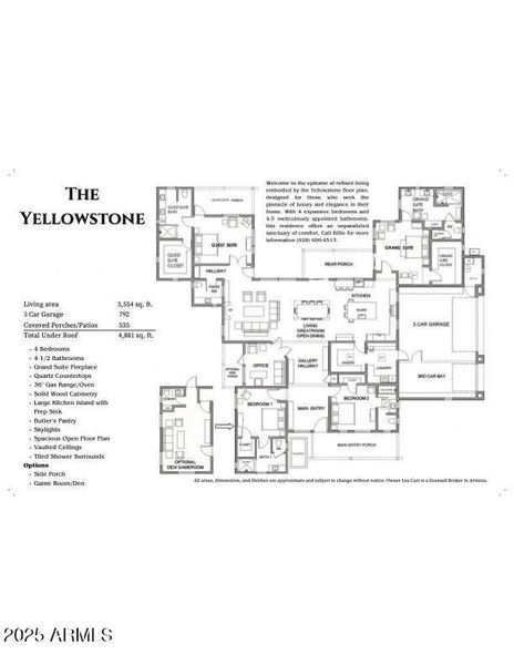 The Yellowstone Floor Plan & Rendering The Yellowstone Floor Plan & Rendering