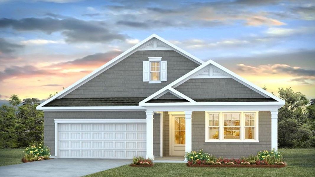 Representative exterior photo of a completed home built from the Cantey-exp by D.R. Horton in The Lakes at North Glynn, Brunswick, GA (Image 2).