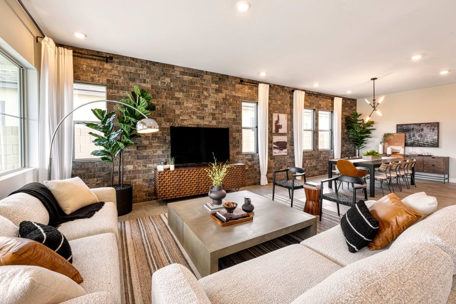 Representative furnished interior of a home built from the Willow Plan 40-9 by Tri Pointe Homes in Waterston Central, Gilbert (Image 6).