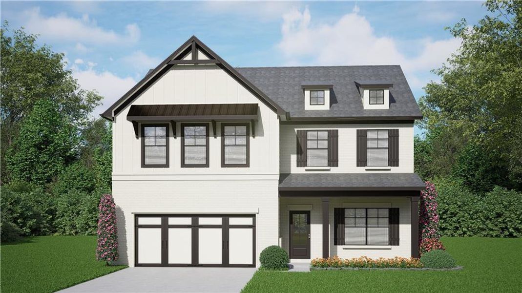 Front exterior of a new home in Mallard’s Landing, Jefferson, GA, highlighting curb appeal (Image 1). Front exterior of a new home in Mallard’s Landing, Jefferson, GA, highlighting curb appeal (Image 1).