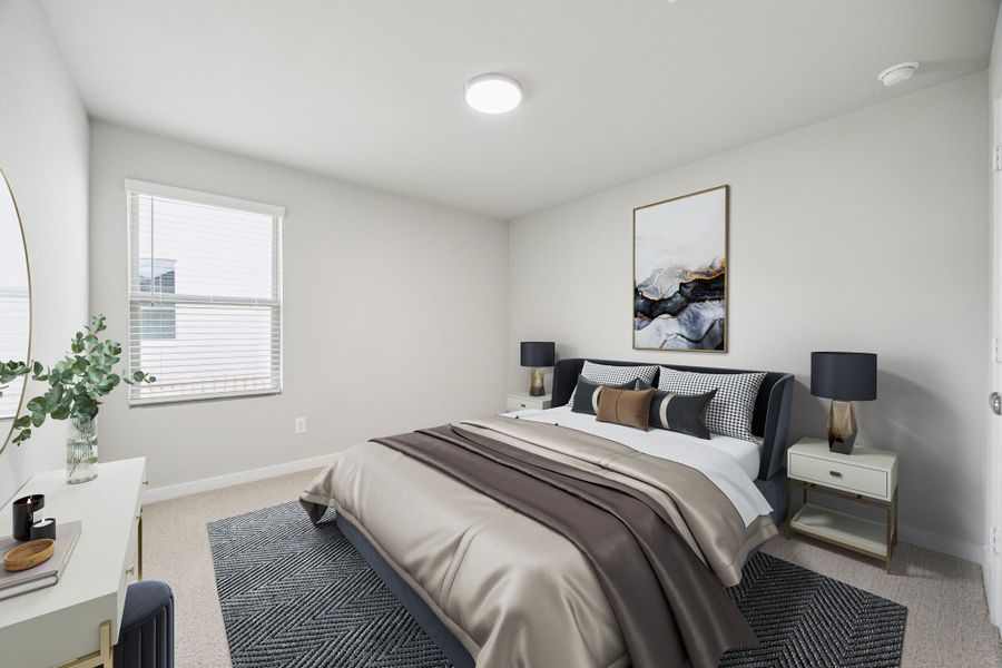 Bedroom in the Hayden home plan by Trophy Signature Homes – REPRESENTATIVE PHOTO