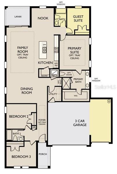2D floor plan layout of this home in Oakfield Trails Traditional, Parrish, FL (Image 2). 2D floor plan layout of this home in Oakfield Trails Traditional, Parrish, FL (Image 2).