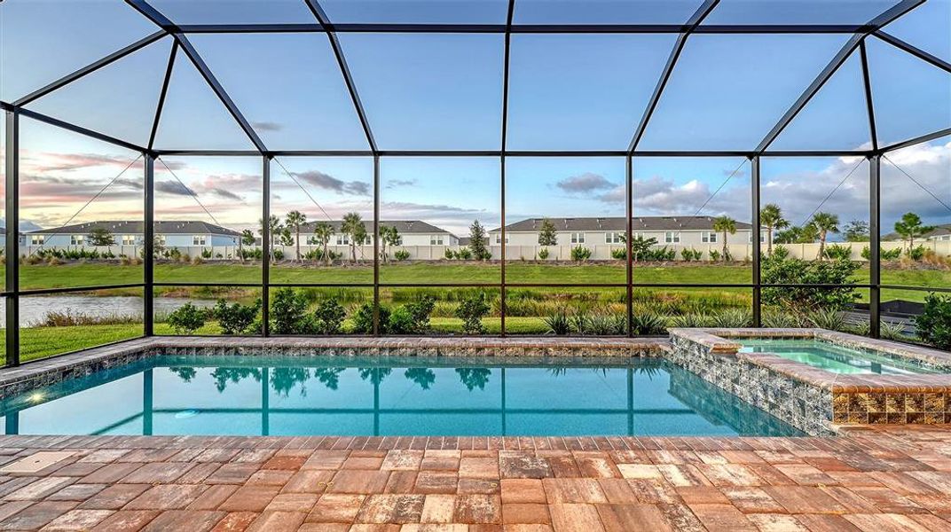Exterior details and patio area of a home in Esplanade at Azario Lakewood Ranch, Lakewood Ranch (Image 30).