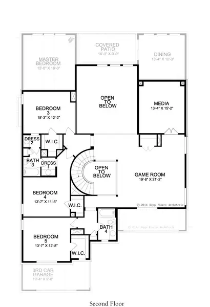 2D floor plan layout for the Middleton by Landon Homes in Dominion Estates, Frisco, TX (Image 5).
