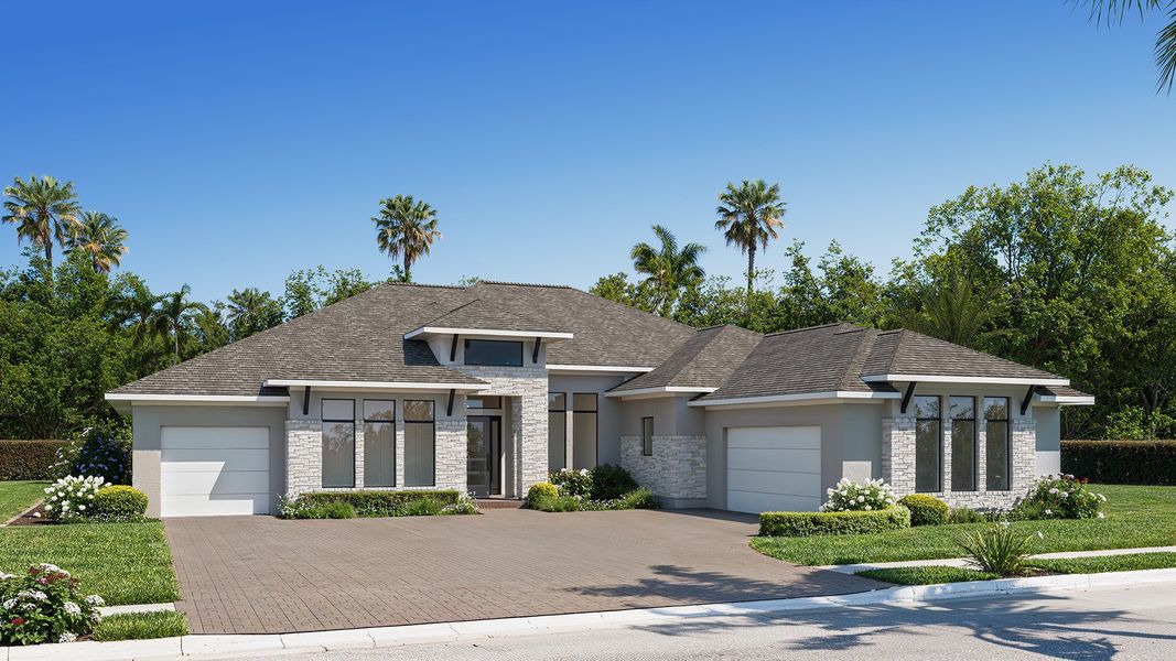 Representative exterior photo of a completed home built from the 3702F by Perry Homes in Star Farms at Lakewood Ranch, Bradenton, FL (Image 19).