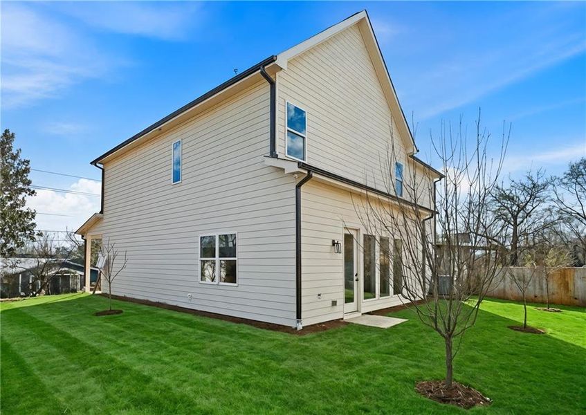 Exterior details and patio area of a home in , Atlanta (Image 2). Exterior details and patio area of a home in , Atlanta (Image 2).
