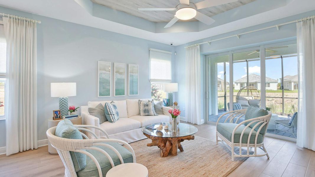 Furnished interior view inside a new home in Palm Grove Real Estate and Homes for Sale in Lakewood Ranch, FL - Neal Communities, Lakewood Ranch (Image 12).