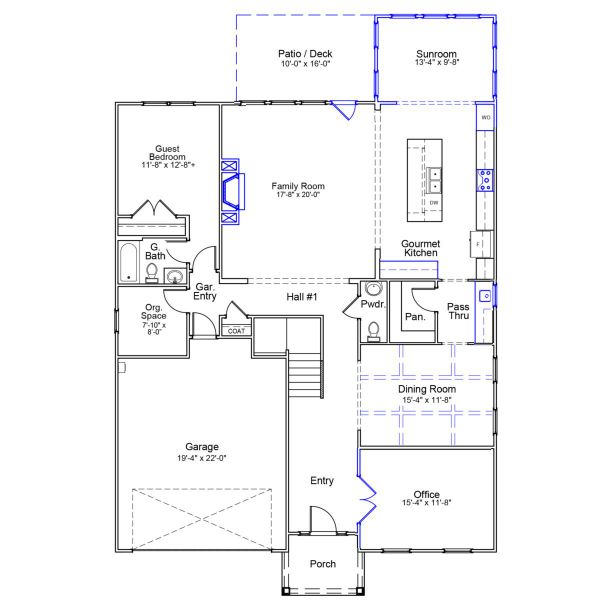 2D floor plan layout of this home in Grand Park, Leland, NC (Image 3).