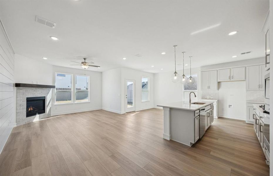 Living area off of kitchen