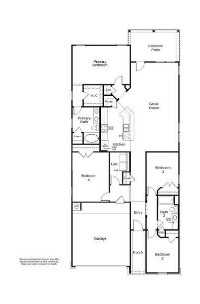 This floor plan features 4 bedrooms, 2 full baths, and over 1,800 square feet of living space.