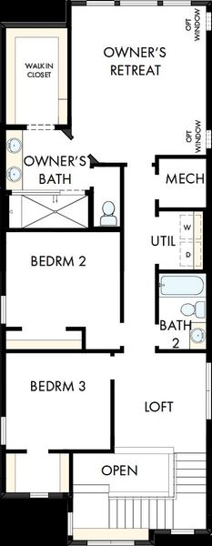 2D floor plan layout of this home in Revel Crossing at Wolf Ranch – The Ascent Collection, Colorado Springs, CO (Image 3).