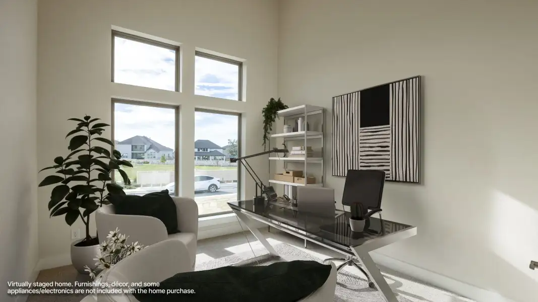 Furnished interior view inside a new home in Santa Rita Ranch - Eldorado, Liberty Hill (Image 8). Furnished interior view inside a new home in Santa Rita Ranch - Eldorado, Liberty Hill (Image 8).