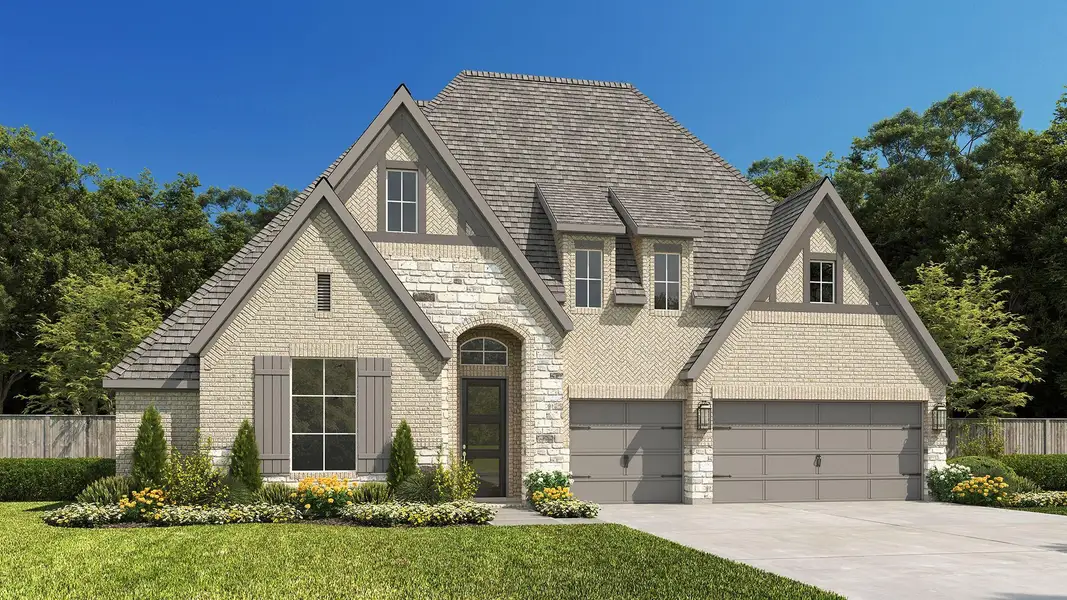 Front exterior of a new home in Kresston, Montgomery, TX, highlighting curb appeal (Image 2). Front exterior of a new home in Kresston, Montgomery, TX, highlighting curb appeal (Image 2).