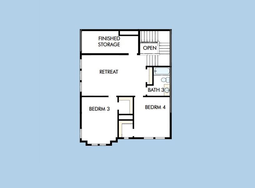 2D floor plan layout for the The Yates by David Weekley Homes in Point Hope - Village Collection, Charleston, SC (Image 6). 2D floor plan layout for the The Yates by David Weekley Homes in Point Hope - Village Collection, Charleston, SC (Image 6).