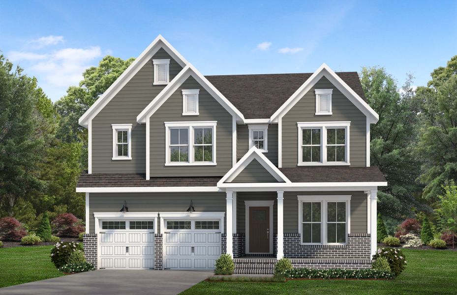 Representative exterior photo of a completed home built from the Stonebrook by Pulte Homes in Mailman Post, Knightdale, NC (Image 23). Representative exterior photo of a completed home built from the Stonebrook by Pulte Homes in Mailman Post, Knightdale, NC (Image 23).
