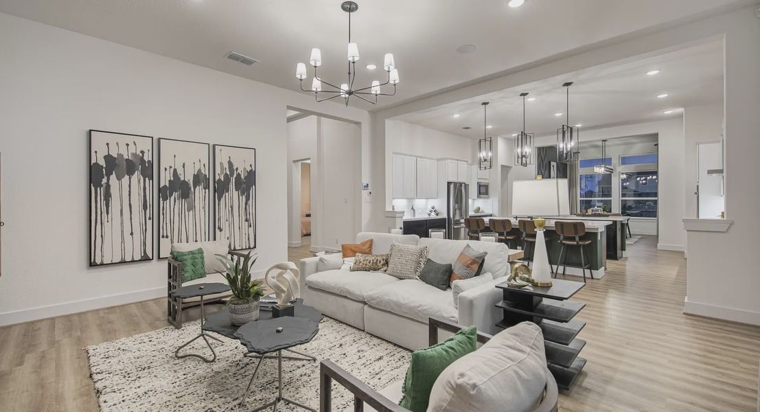Representative furnished interior of a home built from the Adelaide by Chesmar Homes in Mesa Western, Cibolo (Image 5).