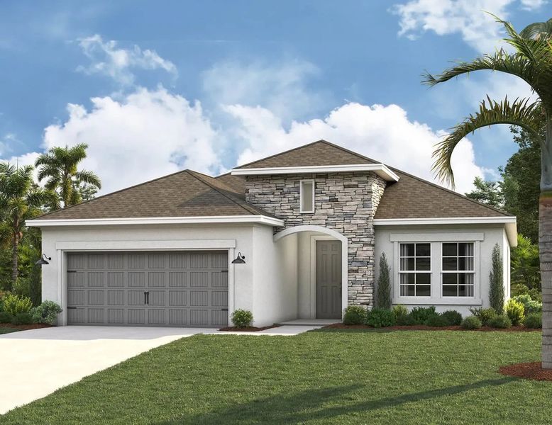 Representative exterior photo of a completed home built from the Brighton by Cardel Homes in Coasterra, Palmetto, FL (Image 1). Representative exterior photo of a completed home built from the Brighton by Cardel Homes in Coasterra, Palmetto, FL (Image 1).