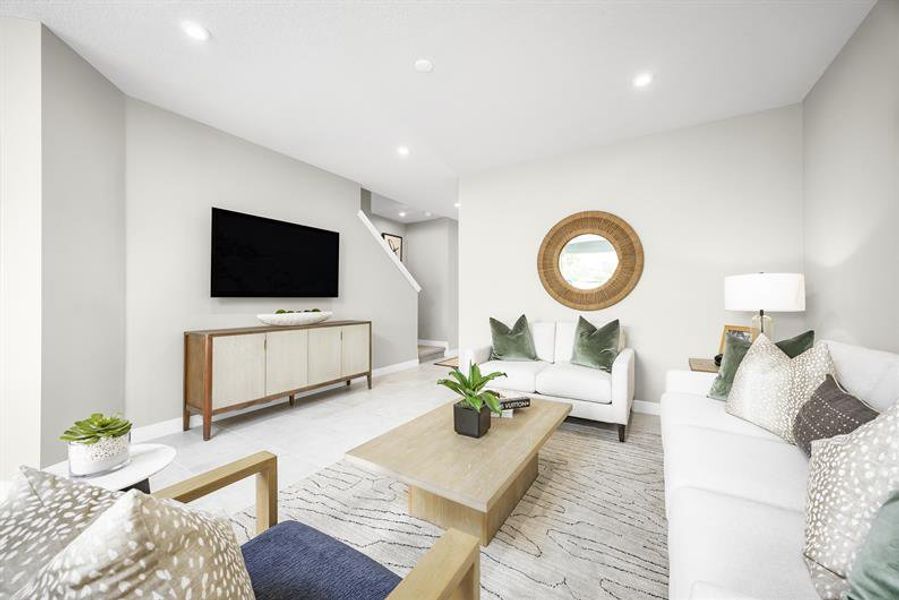 Representative furnished interior of a home built from the Mayshore by Ryan Homes in Pine Pointe at Astonia, Davenport (Image 24).