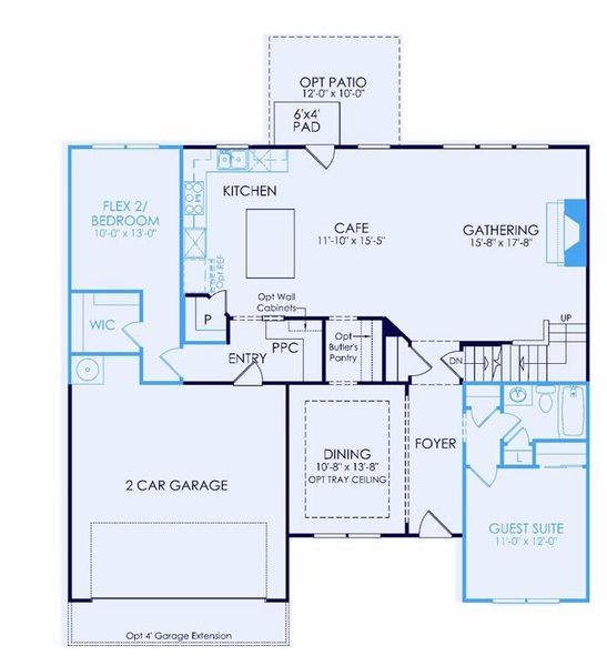 2D floor plan layout of this home in Rose Creek, Cumming, GA (Image 3).