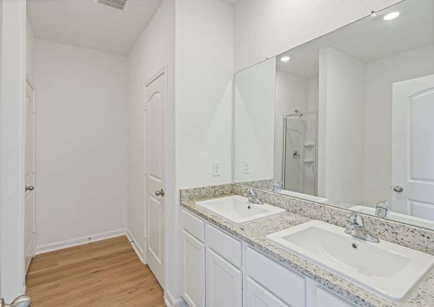 Granite vanity in master bedroom