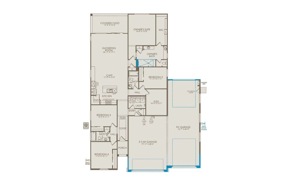 2D floor plan layout of this home in Artisan at Asante, Surprise, AZ (Image 4).