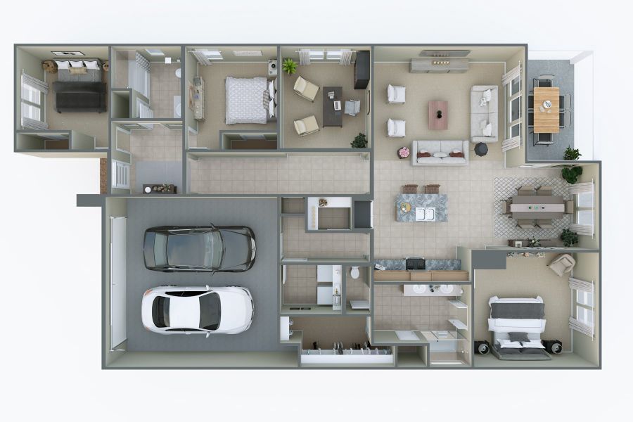 2D floor plan layout of this home in Mason Woods, Cypress, TX (Image 4).
