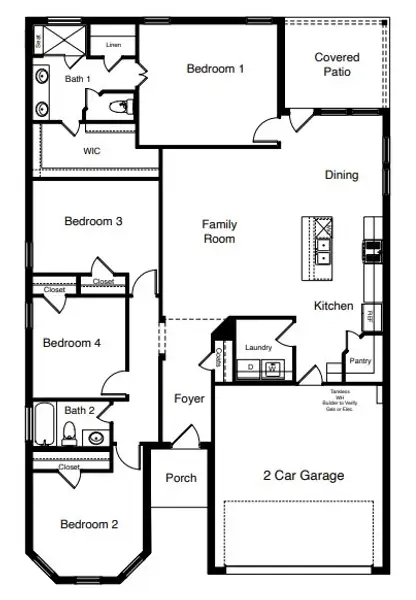 2D floor plan layout of this home in Westmont, Lubbock, TX (Image 3).