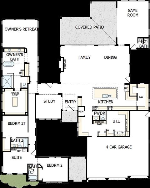 2D floor plan layout of this home in Preserve Ranch, Scottsdale, AZ (Image 4).