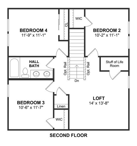 2D floor plan layout for the Silver Maple II by K. Hovnanian® Homes in Heritage Ranch, Sherman, TX (Image 5). 2D floor plan layout for the Silver Maple II by K. Hovnanian® Homes in Heritage Ranch, Sherman, TX (Image 5).