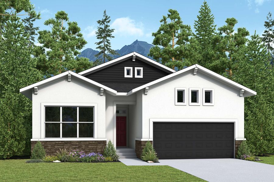 Representative exterior photo of a completed home built from the The Ellingwood by David Weekley Homes in Wolf Ranch - Enclave Collection, Colorado Springs, CO (Image 16).